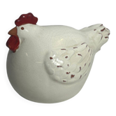 Decoration, large white ceramic hen by Alessi, 20th century