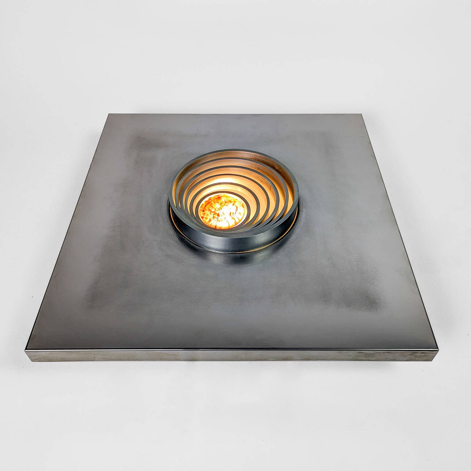 Pair of metal, resin and glass wall lights by Angelo Brotto, circa 1970