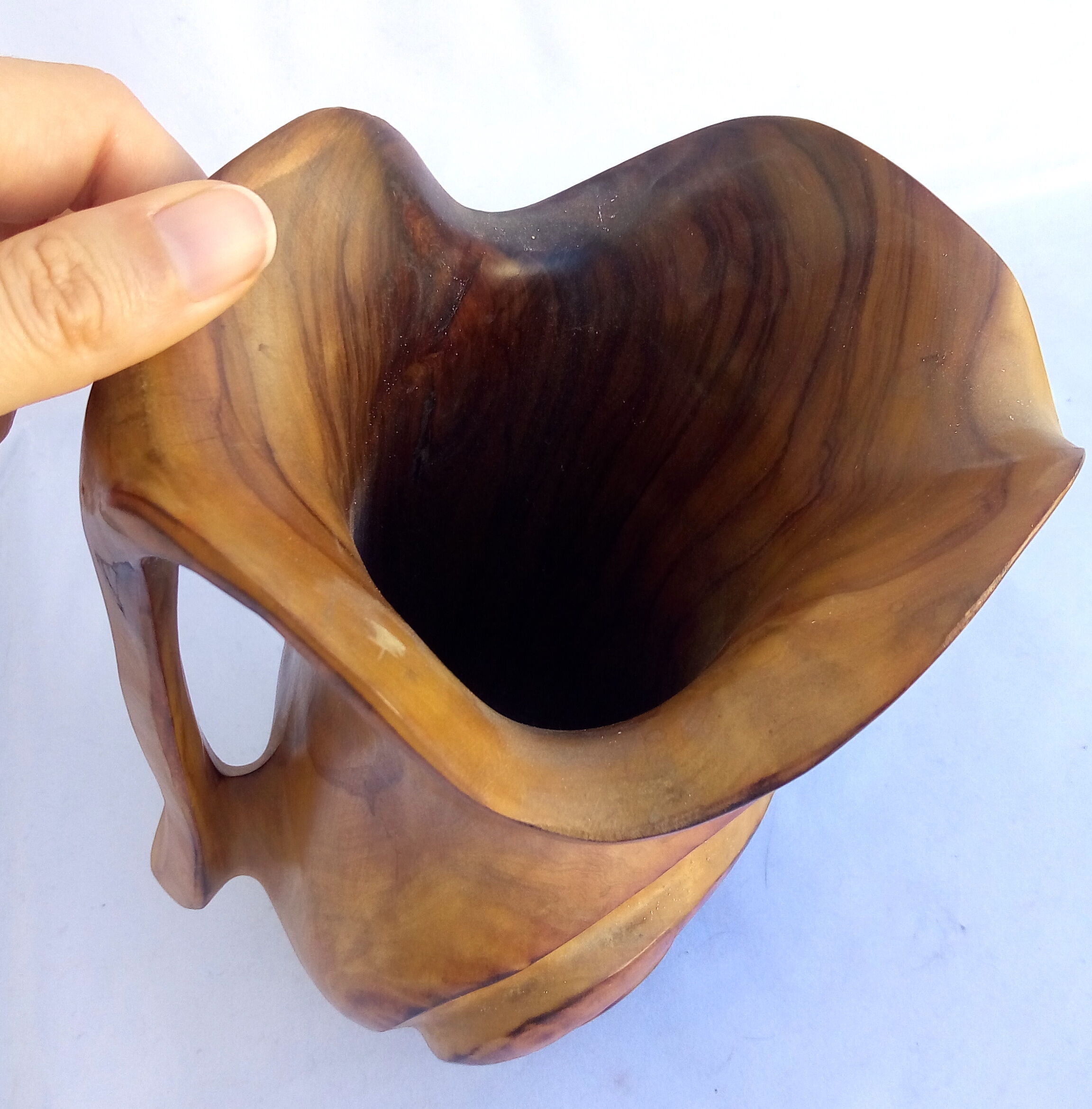 60s olive wood design pitcher