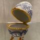 Porcelain egg box with Japan decoration gilded metal frame