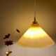 Suspension lampshade in yellow and white opaline