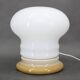 Czechoslovak midcentury ceramic table lamp with opaline glass, 1960s