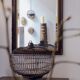 Black lacquered stucco mirror