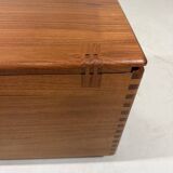 Salin Nyborg teak storage box side table on wheels, Denmark 1960’s
