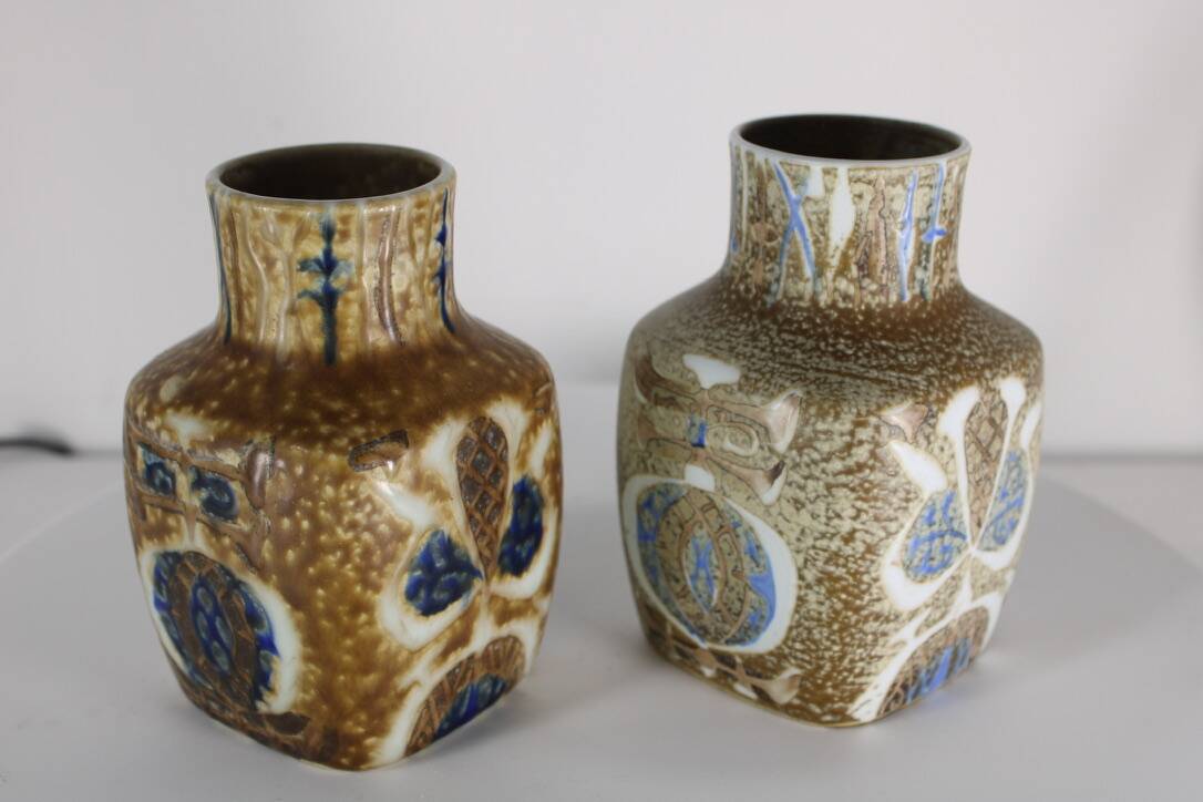 Nils Thorsson vase Royal Copenhagen vintage Danish ceramic x2 1970