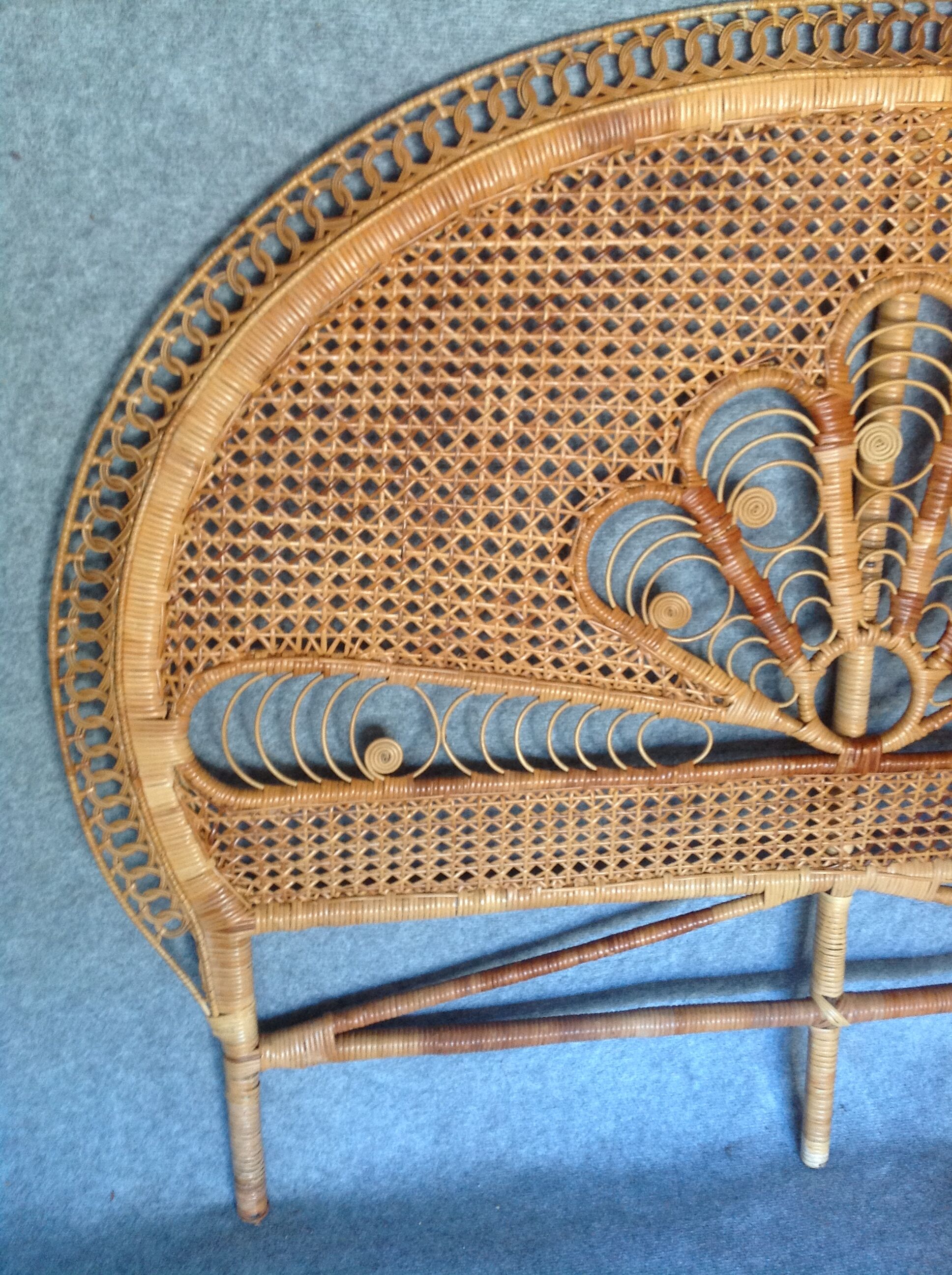 Headboard honey vintage rattan