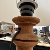 Pair of wooden base lamps