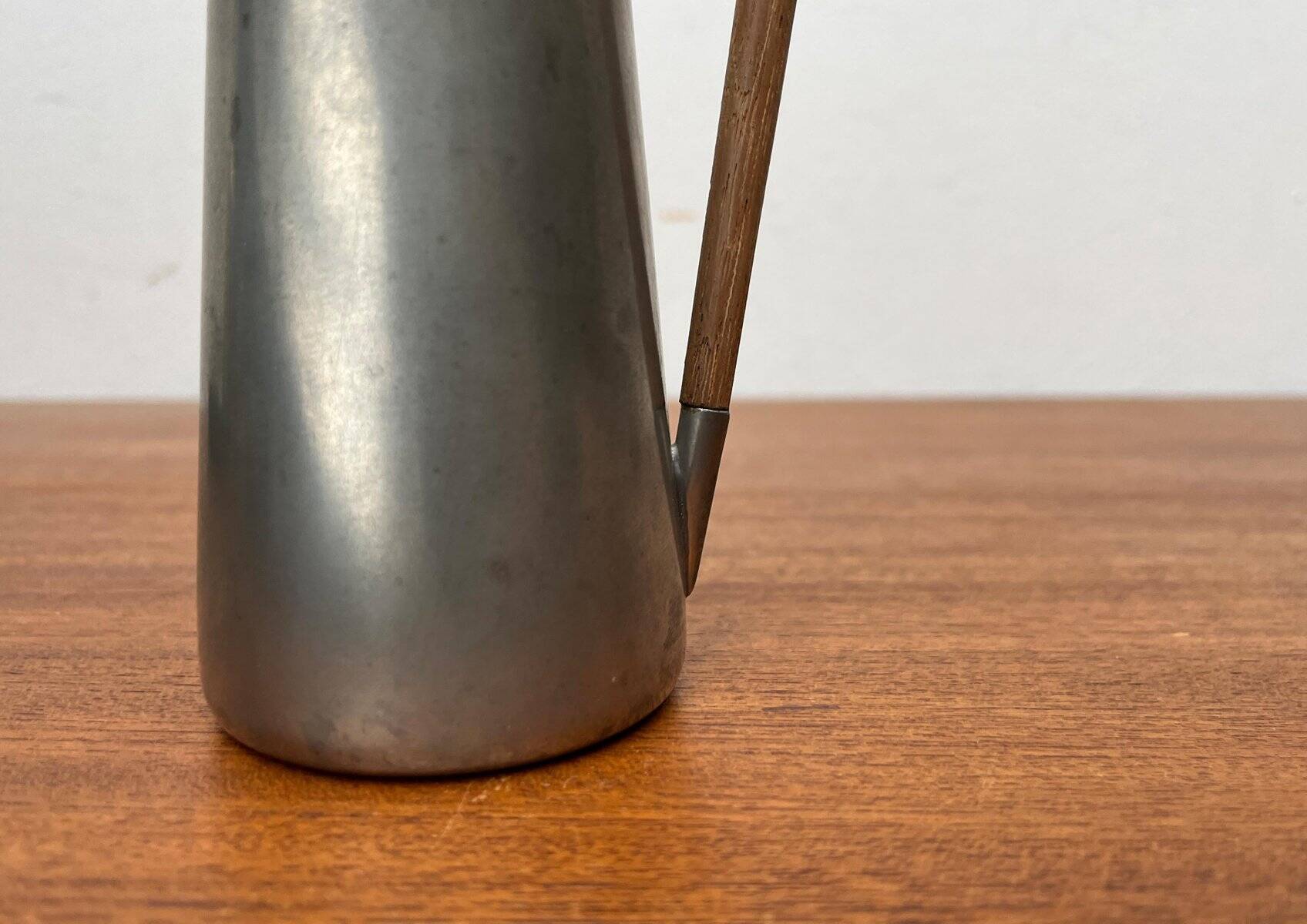 Mid-Century Pewter Carafe Vase with Teak Handle by K.M.D. Tiel Royal Holland Pewter, 1960s