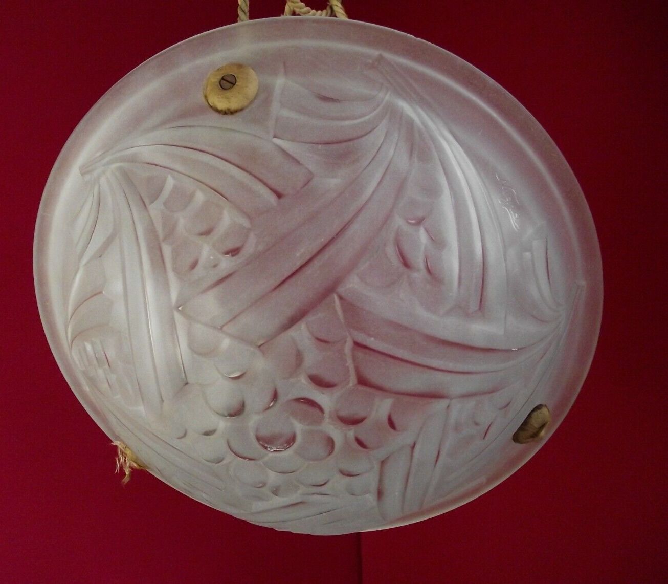 French vintage art deco 1930s pendant signed negra degue ceiling light