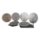 6 embossed glass oyster plates, 1970s Arcoroc France