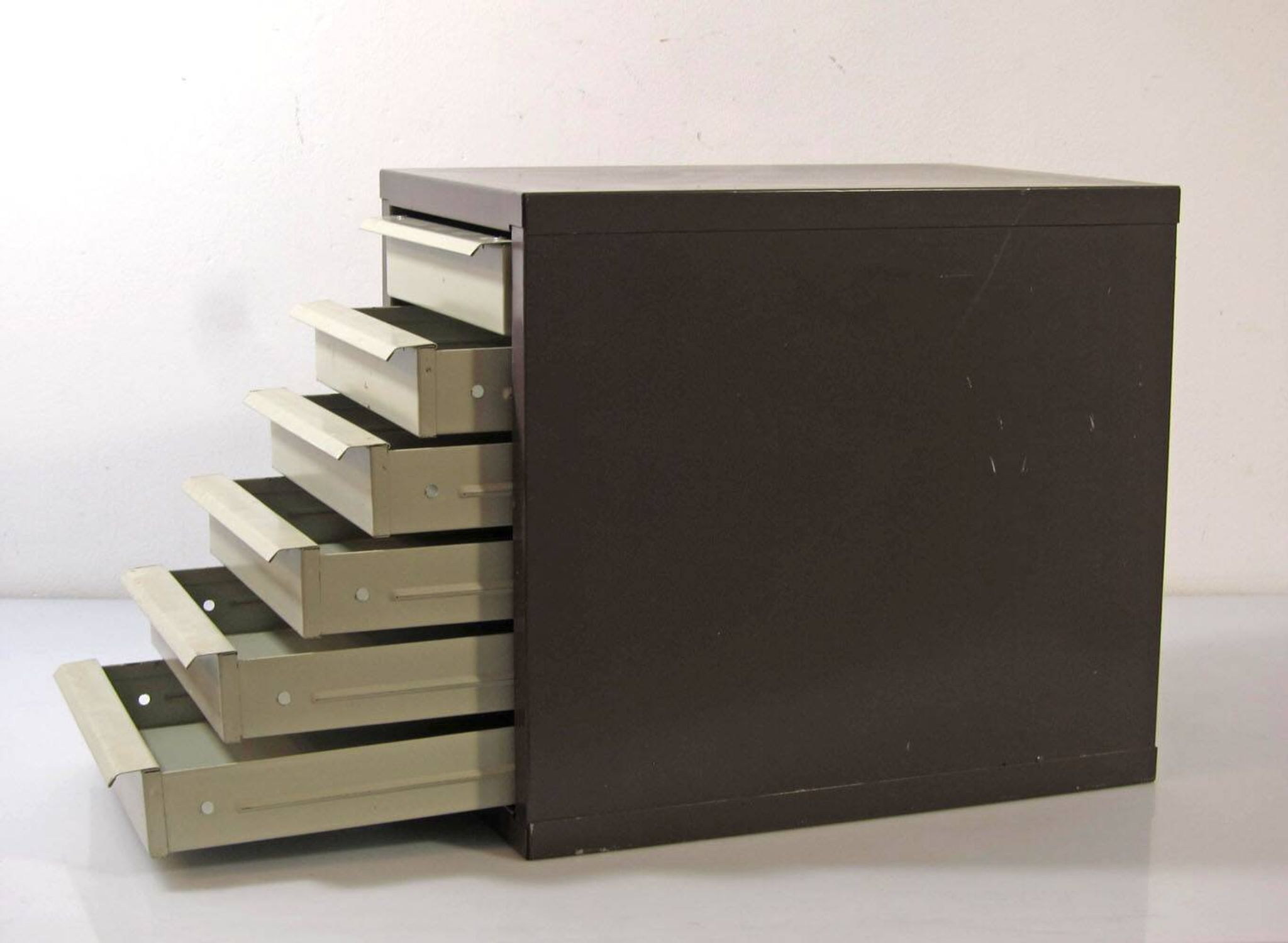 Industrial vintage metal set of drawers