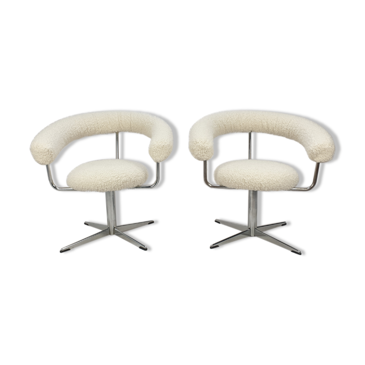 Ensemble de 2 fauteuils ronds, années 1970