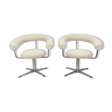 Set of 2 round armchairs, 1970's