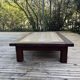 Large vintage 1960s oak and ceramic coffee table.