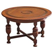 H. Pander & Sons Round Table in Solid Oak with Baluster Legs, 1920s