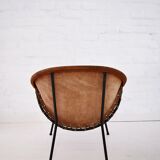 Vintage balloon suede easy chair, 1960s, Hungary