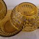 Lot de 5 coupelles en verre ambré pressé à motif nid d’abeille 70's