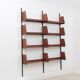 Mid century teak wall shelving unit 1950s