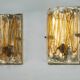 Pair of signed La Murrina thick Murano glass sconces. Italy 1970s.