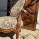 Antique Louis XV cabriolet armchair - carved wood - floral fabric