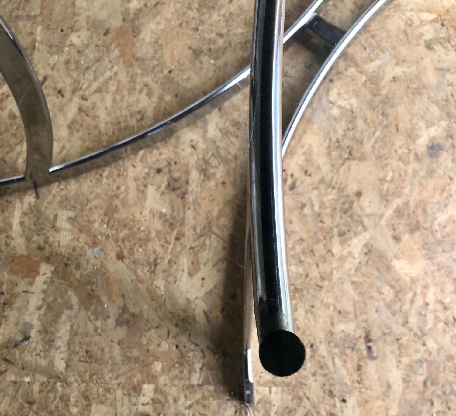 Smoked glass table and chrome legs