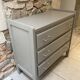 3-drawer ash gray chest of drawers from the 1950s