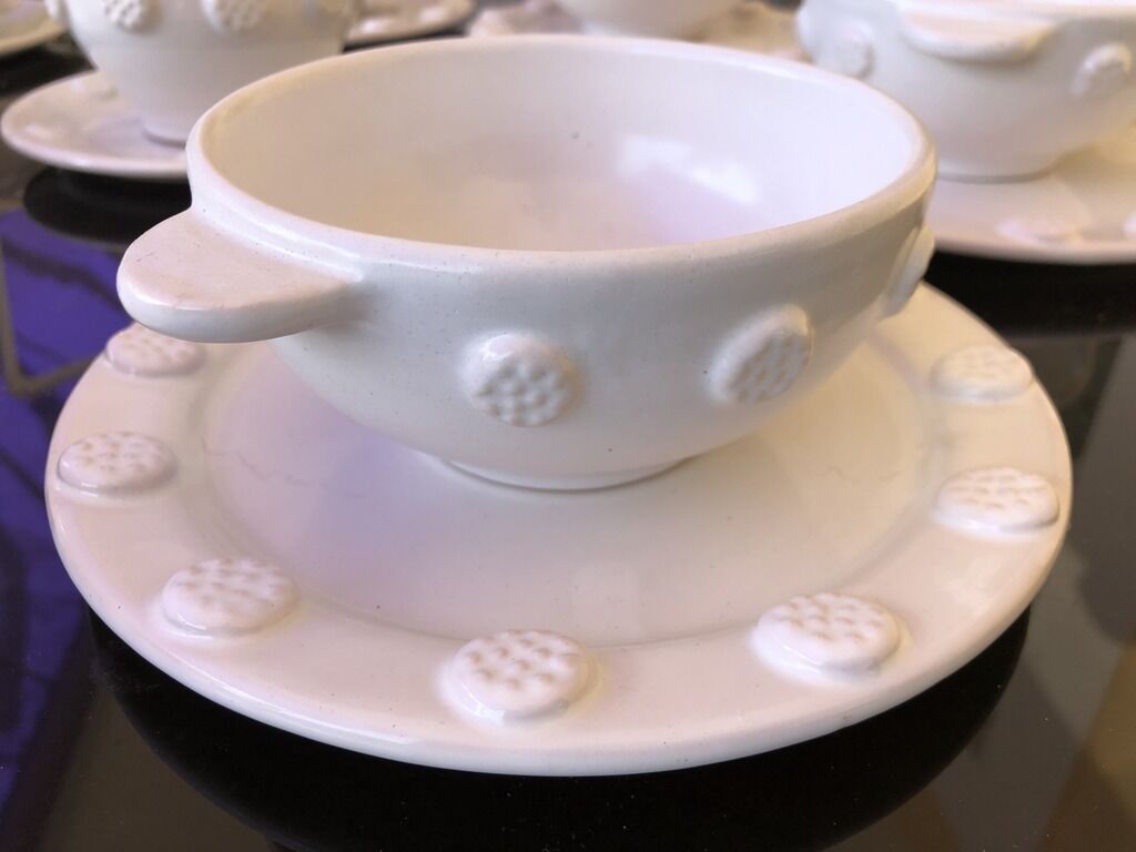 Breakfast service crafted earthenware