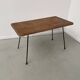 Table basse osier tressé et métal 1960