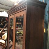 Oak library or curiosity cabinet showcase