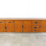 Vintage italian burl wood credenza, 1970s
