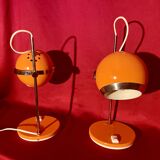 Pair of eye ball lamps, space age, 70s