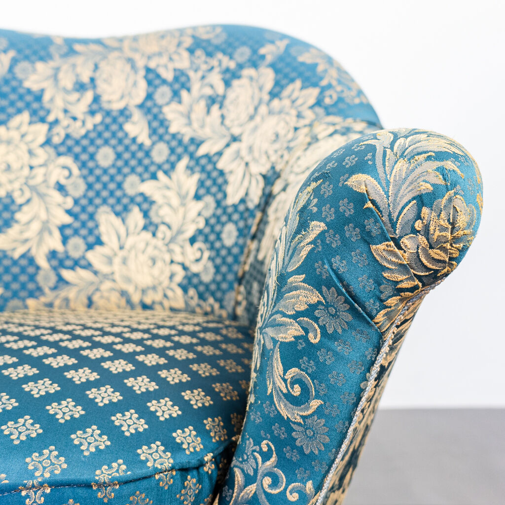 Pair of munari armchairs in antique vintage 1950s fabric