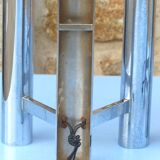 Chromed metal wall lights from Sciolari House in the 60s