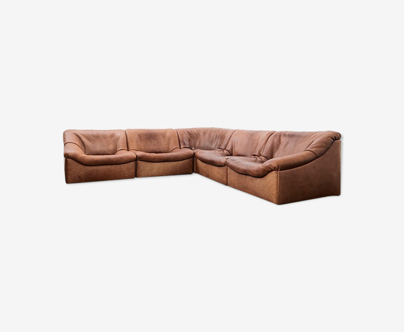 De Sede modular leather sofa ds-46 , Switzerland, 1970s