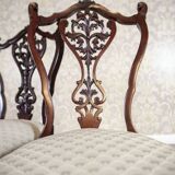 Antique Louis XV Ash Chairs with Openwork Backrests, Set of 4