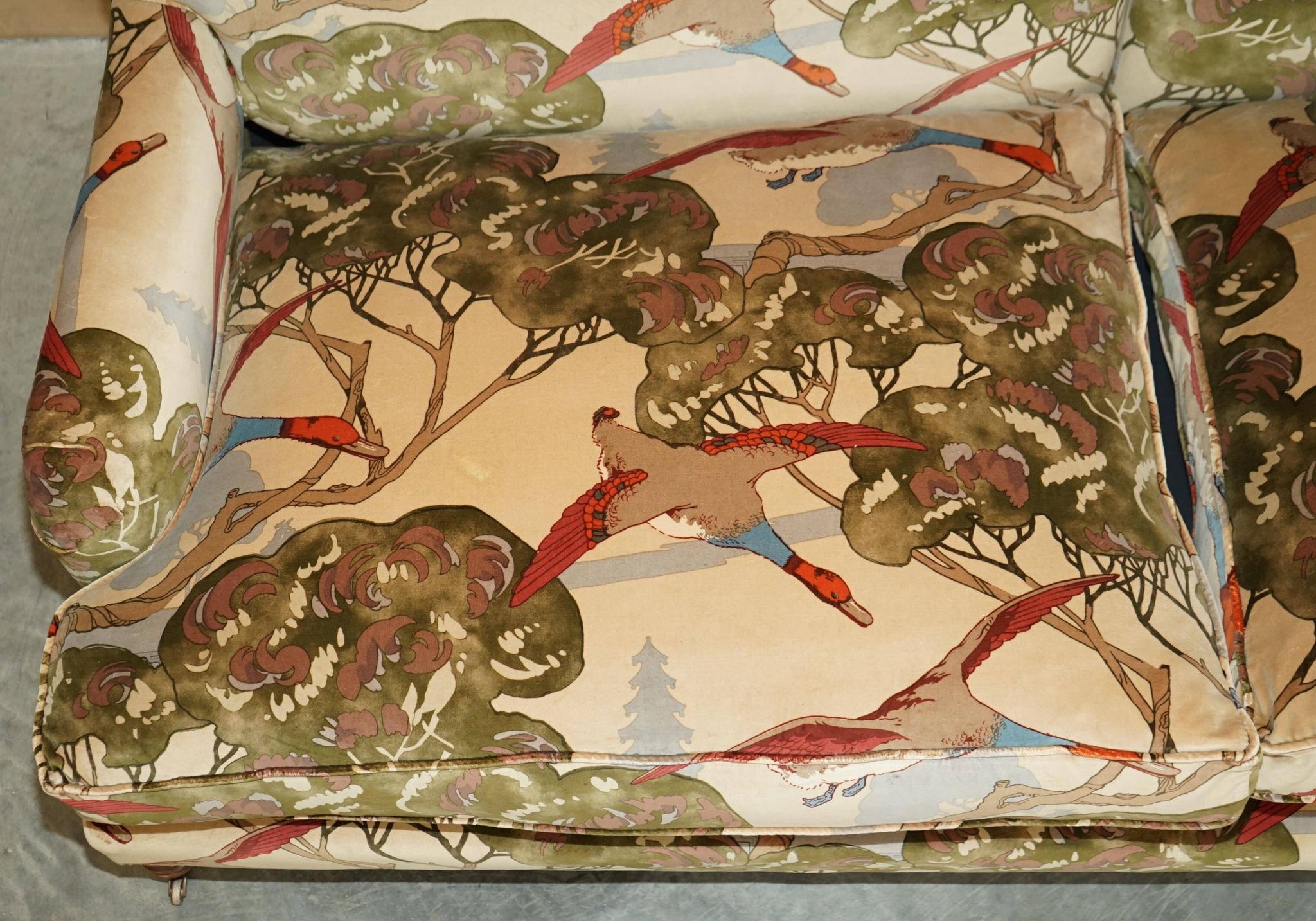 George Smith Signature Scroll Arm Velvet Sofa