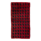 Vintage Handmade Turkish Tulu Rug with Serrated Leaf Design, 100% Wool
