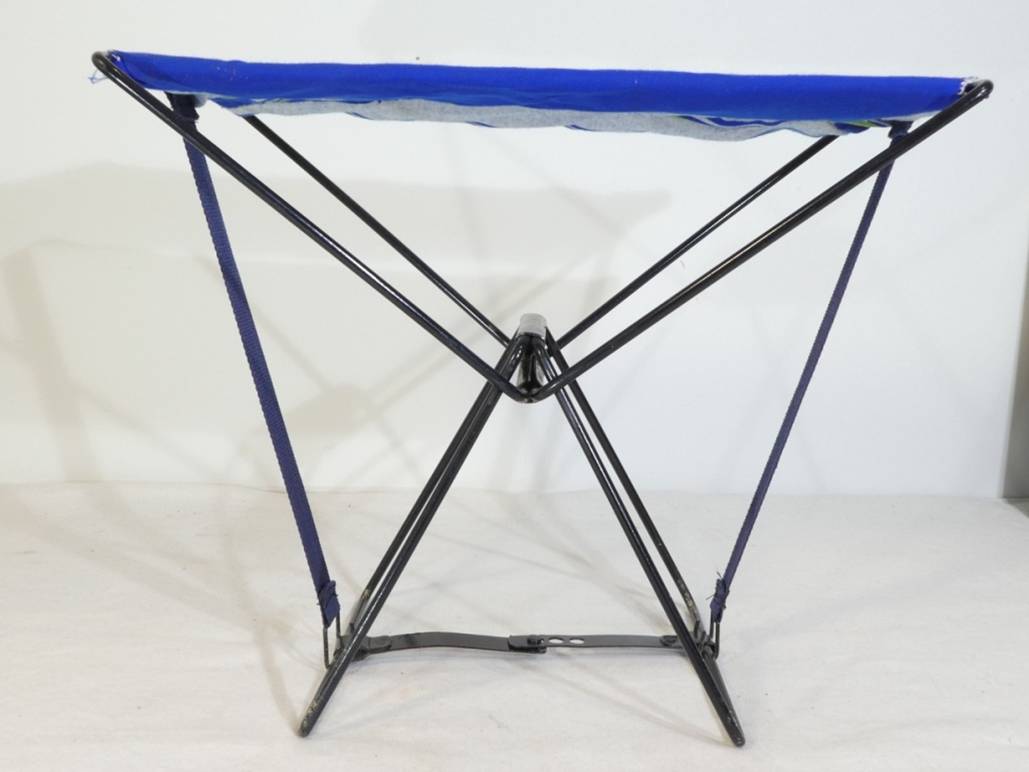 Vintage 190s folding camping stool with clutch