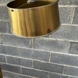 Floor lamp, 60s, gilded brass and walnut, Scandinavian style with table/end of sofa