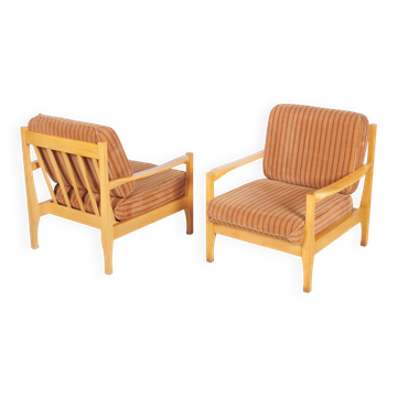 Mid-Century Beech Armchairs attributed to Jitona Soběslav, Czech. 1960s, Set of 2