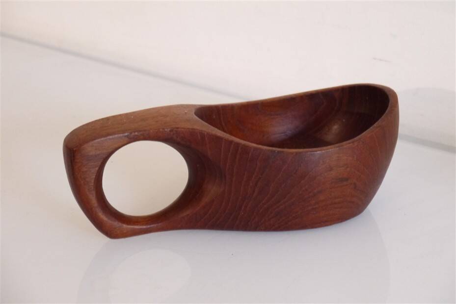 Swedish teak catchall from the 1960s.