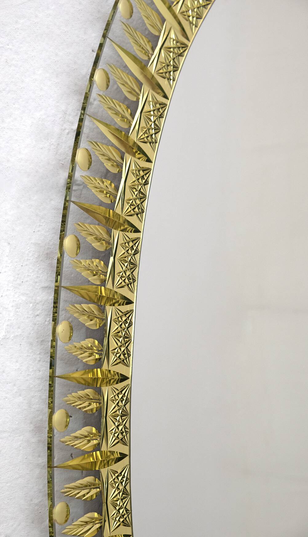 Cristal Art Mid-Century Modern Italian Ground and Gilded Mirror, 1960s