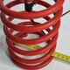 Vintage red lacquered spring lamp, 70s