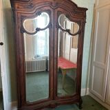 Carved walnut wardrobe – late 19th century Louis XV style