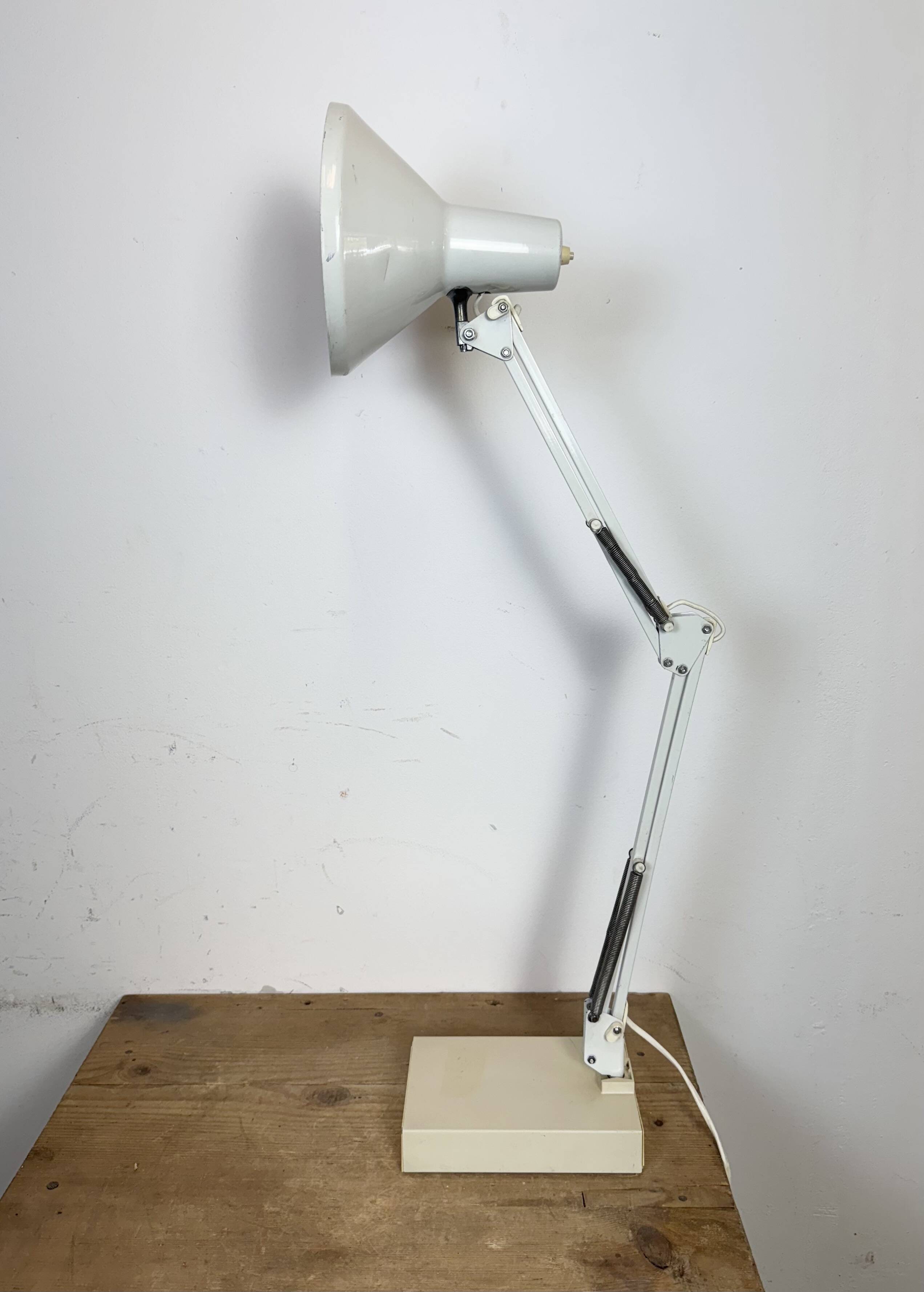 Vintage White Italian Architect Table Lamp, 1970s