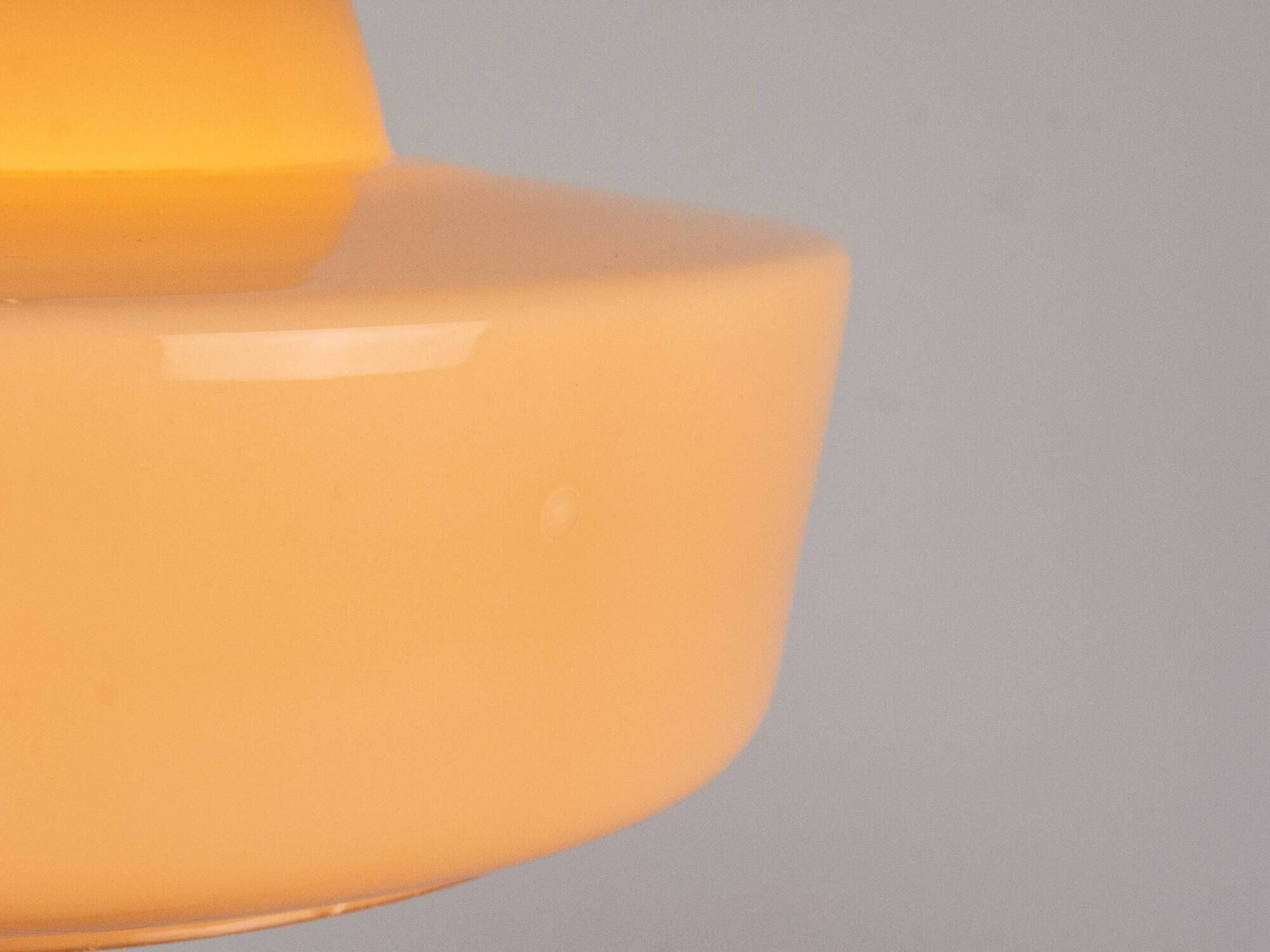 Vintage Mid-Century Modern Rose Glass Pendant Lamp