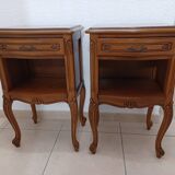 2 Louis XV style cherry wood bedside tables
