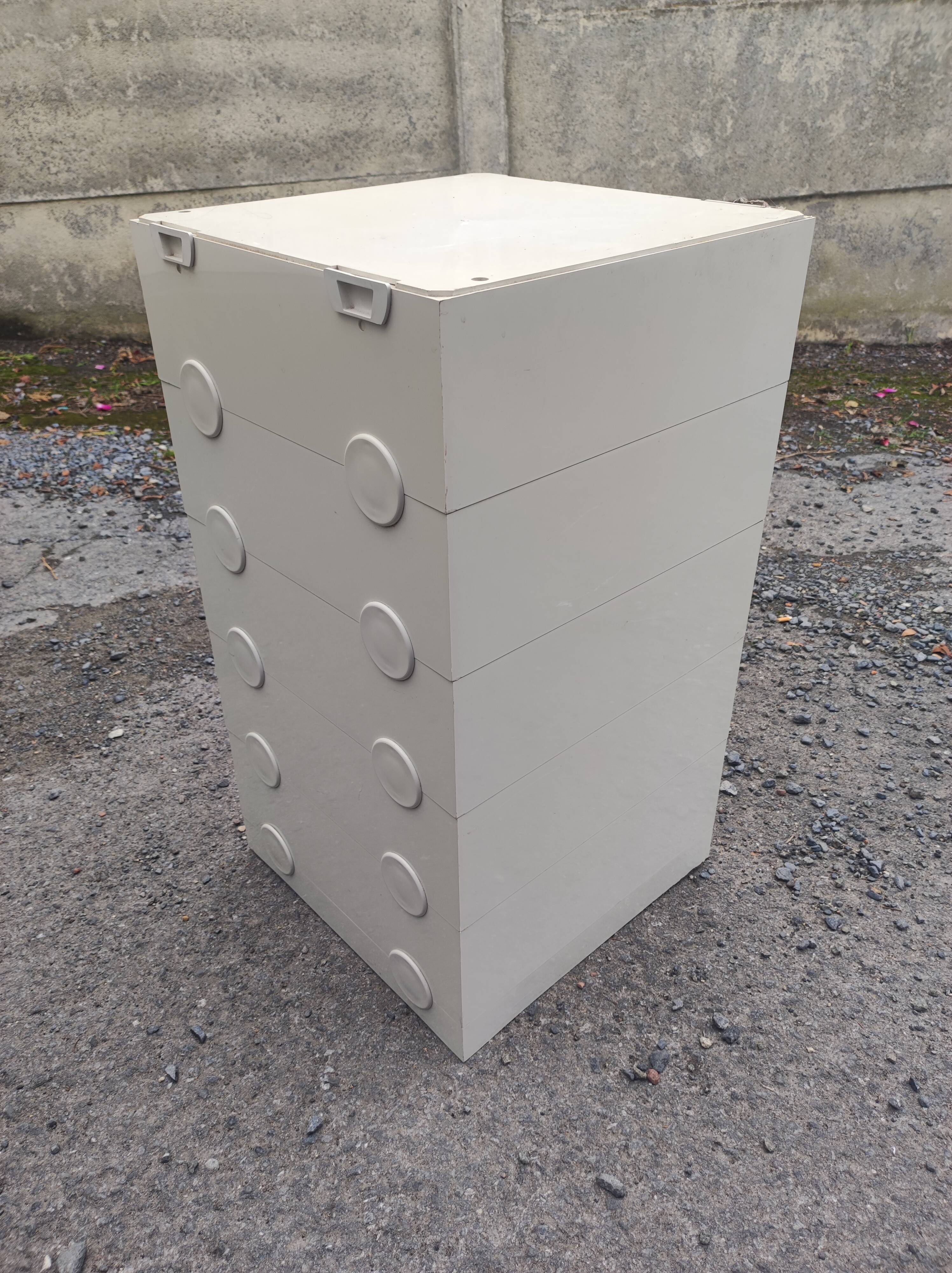 Vintage orange plastic drawer cabinet