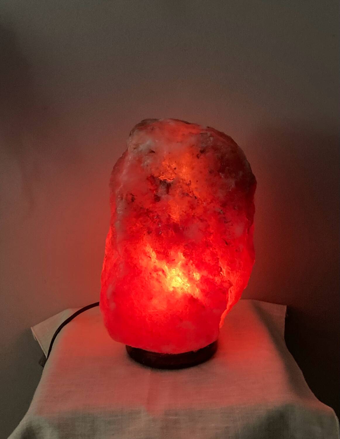 Genuine Himalayan salt stone lamp from the 1970s