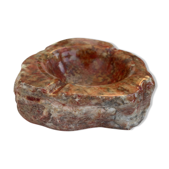 Ashtray in marble stone of vintage cherry color